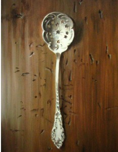 " Silver Olive Spoon With Stars"