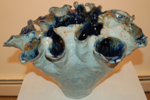 "Blue Fluted Vase"