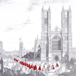 "Westminster Cathredral, London, With A Procession Of The Knights Of The Order Of Bath"